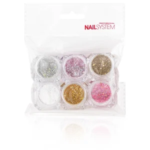 Nailsystem Mix van nail art-decoraties Glitter Medium