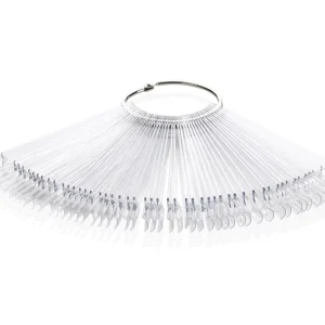 Xanitalia Kleurring Nagellak (50 Staaltjes) Transparante kunststof kleurring voor het tonen van nagellakken, gellakken en tinten. U kunt 50 verschillende Staaltjes aanmaken op deze ring 50 staaltjes.