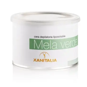 Xanitalia wax MELA VERDE in pot 400ml Xanitalia wax MELA VERDE in pot 400ml Deze hars/wax-pot bevat hoogwaardige cera alba/bijenwas en glycerine rosinaat en wordt toegepast met een spatel. Daarmee is het uitermate geschikt voor het ontharen van grote lichaamsoppervlakten
