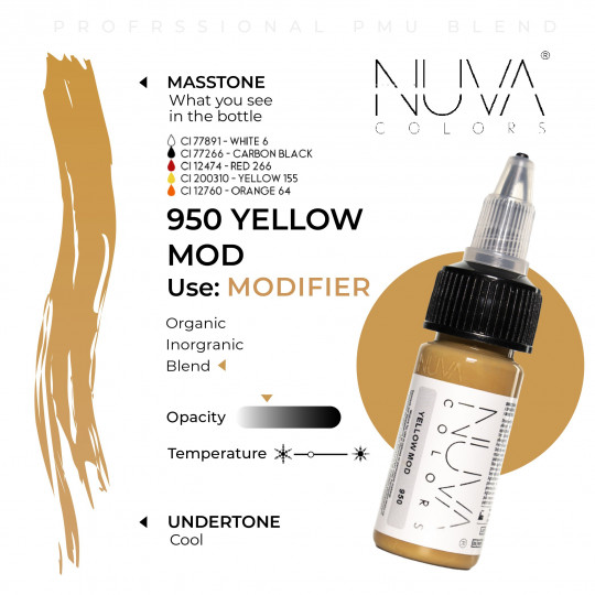 Nuva Colors Modifier - 950 Yellow Mod - 15ml (Reach-conform) - Afbeelding 2