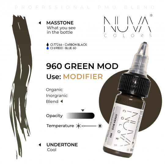 Nuva Colors Modifier - 960 Green Mod - 15ml (Reach-conform) - Afbeelding 2