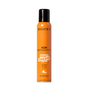 Selective Professional NOW Next Generation Fast Create 200 ml Spraywax, te gebruiken als haarlak. Ideaal voor het toevoegen van textuur, definitie en ondersteuning zonder het haar te verzwaren.