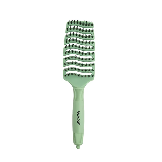 Max Pro Detangler Brush Minty Glow Ontdek de nieuwste favoriet van professionele hairstylisten van over de wereld. De luxueuze borstel is ontworpen om klitten snel en gemakkelijk te verwijderen, zonder het haar te beschadigen.